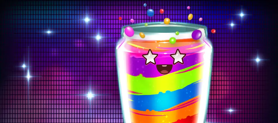 Jammin' Jars slot by Push Gaming: smiling rainbow jam jar on a disco dance floor